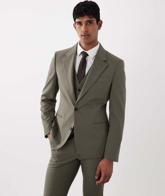 Asos Giacca da abito skinny verde medio
