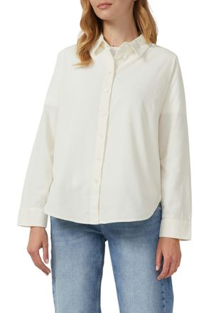 s.Oliver Hemdbluse S.OLIVER, Damen, Gr. 36, beige (ecru), Cord, Obermaterial: 100% Baumwolle, unifarben, normal, 2-Knopf-Manschette, Blusen Hemdbluse, aus Fein