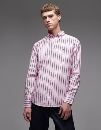 Tommy Hilfiger Flex - Camicia in popeline rosa a righe