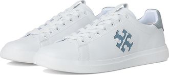 Tory Burch Double T Howell Court Womens Shoes Titanium White/Aria Blue : 5.5 M, Leather/Synthetic