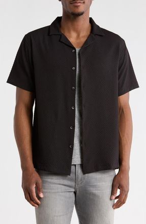 T.R. Premium Relaxed Fit Camp Shirt in Black at Nordstrom Rack, Size Xx-Large