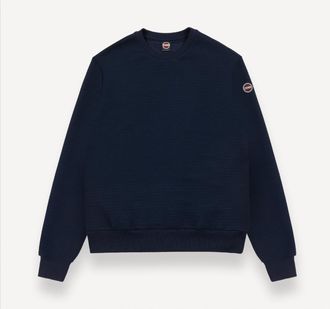 Colmar Mens Crewneck Ribbed Ottoman Sweatshirt In Navy Blue
