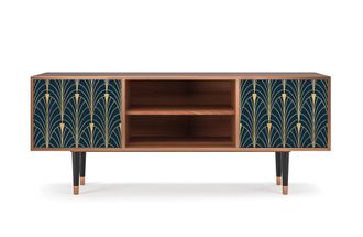 StoryZ Mueble de TV azul y amarillo 2 puertas L 170 cm