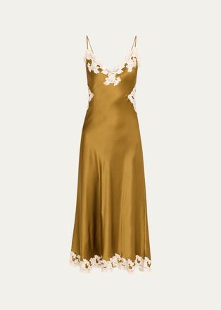Ronny Kobo Mens Lalita Stretch-Silk A-Line Midi Dress