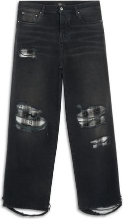 Amiri Flannel Repair Baggy Jean - Heren - Regular Fit Jeans - Zwart - W32 - Katoen - Jeans
