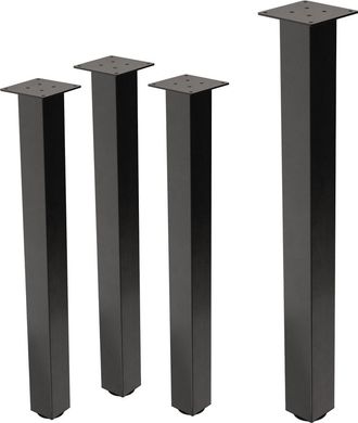 ML Design Set 4x patas de mesa 90 cm regulables de acero 8x8 cm gris oscuro