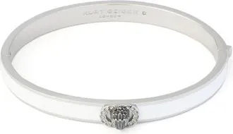 Kurt Geiger Chelsea Enamel Hinged Bangle in White at Nordstrom