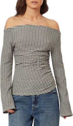 Scotch & Soda Gingham Seersucker Top in Meteorite at Nordstrom, Size X-Large