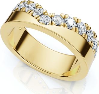 Pompeii3 3/4Ct Diamond Kai Wedding Stackable Guard Ring 14k Gold or Platinum Lab Grown