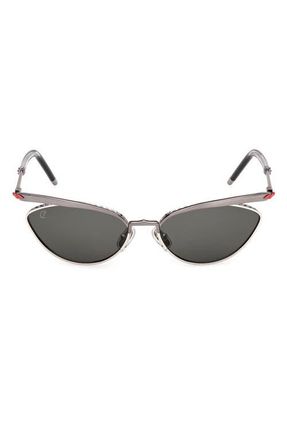 Christian Louboutin 56mm Geometric Sunglasses in Ruthenium /Palladium at Nordstrom