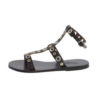 Ancient Greek Sandals Klelia Eyelets - female - Ancient Greek Sandals - Flat Sandals - Brown - 3 UK - Shoes