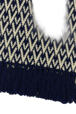 Valentino Garavani Mens Embroidered Wool Toute La V Scarf Navycrema Exterior: Virgin Sciarpe E Foulard Scarfs