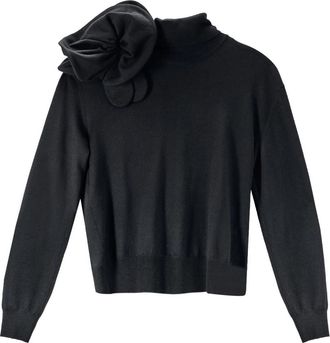Moschino Maglia Dolce Vita Fiore - Dames - Coltruien - Zwart - S - Wol - Truien & Vesten