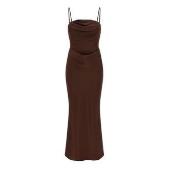 Rotate ROTATE Birger Christensen, Gowns, female, Brown, Size: XS Corsage Long Dress