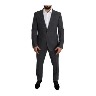 Dolce & Gabbana Single Breasted Suits, male, Gray, Size: XL Martini Suit