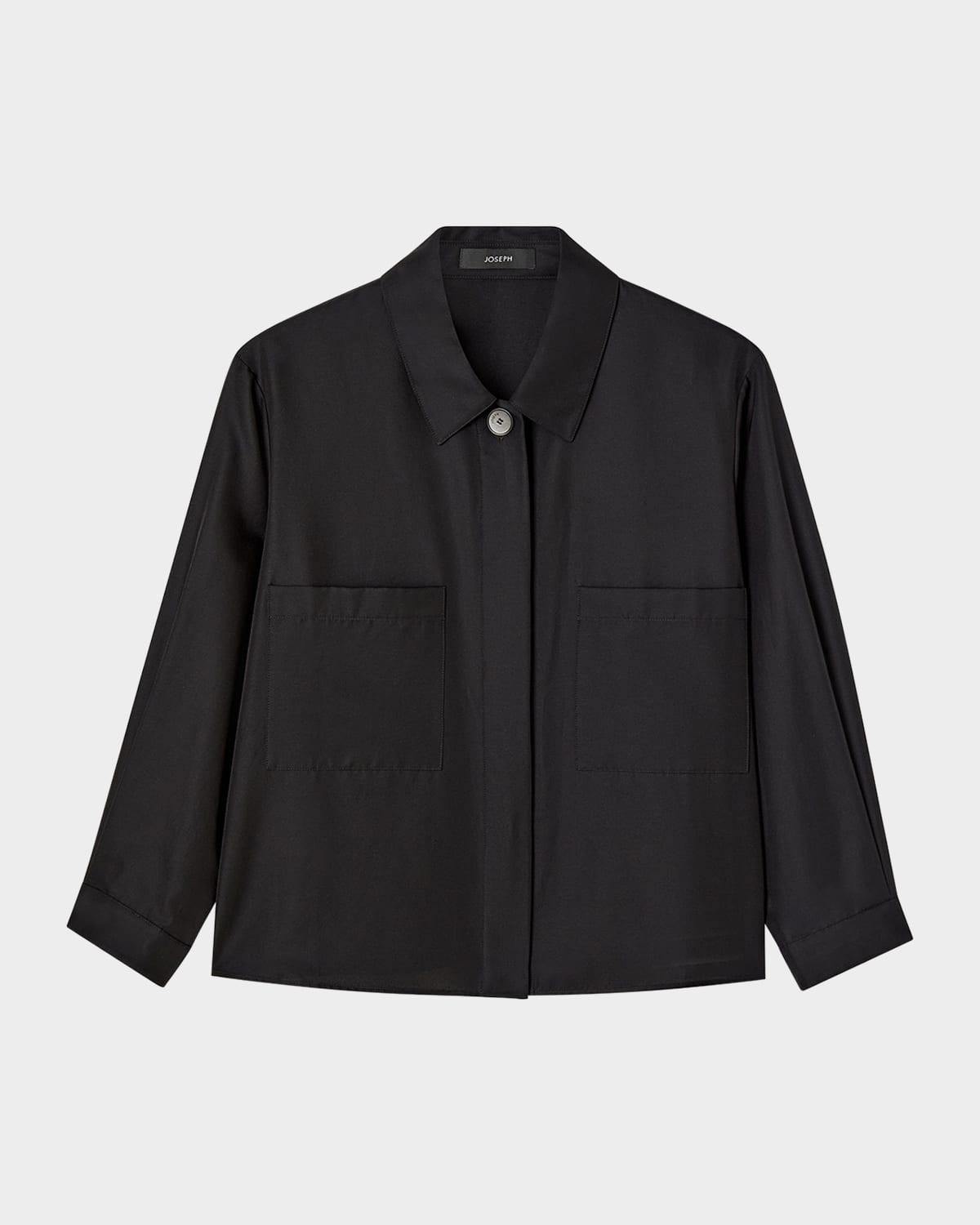 ジャケット JOSEPH Women Jackets JP001701 Black Mistral Fluid Twill Wool Jacket in Black | JOSEPH GB
