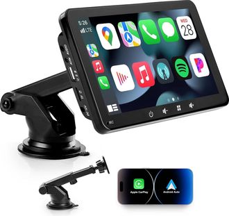 OEM Pantalla Autom&aacute;tica Compatible Con Carplay Y Android Auto, Radio Con Conexi&oacute;n Inal&aacute;mbrica, Pantalla T&aacute;ctil Ips Port&aacute;til De 7 Pulgadas Y 1080p Con Andr