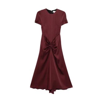 Victoria Beckham Kleedjes, Dames, Rood, S, Gathered Dress
