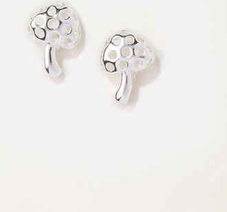 Fat Face FatFace Toadstool Stud Earrings in Silver Tone