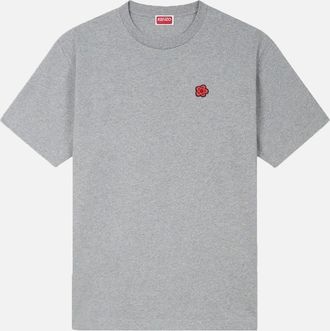 Kenzo Mens Kenzo Boke Flower Embroidered Crest T-Shirt in Grey - Size: 36