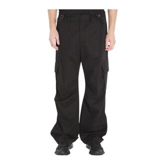 Dolce & Gabbana Broeken, Heren, Zwart, M, Katoen, Wijde Cargo Broek