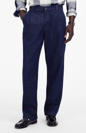 Madewell Pleated Relaxed Straight Leg Denim Pants in Northbrook Wash at Nordstrom Rack, Size 36