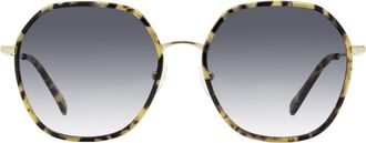 Longchamp LO163S Geometric Rimmed Sunglasses - Gold