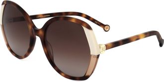 Carolina Herrera Womens Havana Ivory 58mm Sunglasses