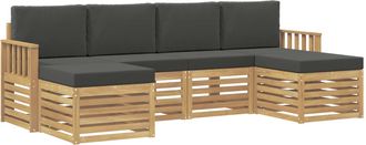 vidaXL Conjunto De Sof&aacute;s De Exterior 6 Uds. Blanco Y Antracita Vidaxl