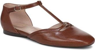 Naturalizer Caresse T-Strap Flat in Caramel Lea at Nordstrom, Size 9.5