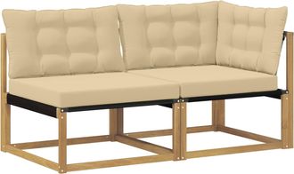 vidaXL Conjunto De Sof&aacute;s De Exterior 2 Plaza Madera De Acacia S&oacute;lida Vidaxl