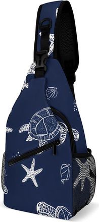 Generic Sea Turtle Mens Crossbody Chest Sling Bag for Travel Hiking Lightweight Shoulder Bags with Small Side