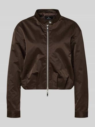 Monari Cropped Jacke mit Zweiwege-Rei&szlig;verschluss in Dunkelbraun, Gr&ouml;&szlig;e 34