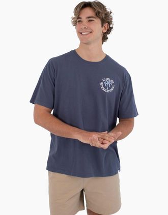 Hurley Mens Hurley Mens PALM Short Sleeve T-Shirt - Monsoon - Size: 38