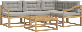 vidaXL Conjunto De Sof&aacute;s De Exterior 5 Uds. Blanco Y Gris Claro Vidaxl