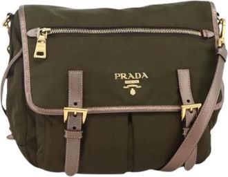 Prada Pre-owned Cross Body Bags, female, Green, Size: ONE SIZE Pre-owned Vintage Nylon Shoulder Bag
