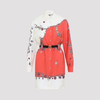 Versace Twill Zijden Stolen Jewels-jurk