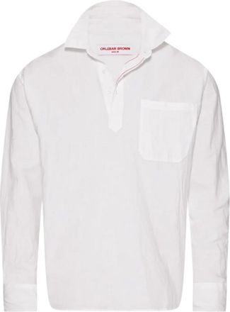 Orlebar Brown Mens Shanklin Long Sleeve Shirt In White