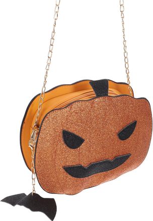 SOLUSTRE Halloween Pumpkin Bag WomenS Shiny Gold Sequin Crossbody Shoulder Bag Small Cartoon Monster Pouch Outdoor Storage Fashion for Halloween Party