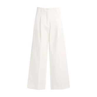 Max Mara Wide Trousers, female, White, Size: 2XS Wkdbellico Wide Trousers