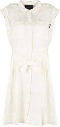 John Richmond Abito Camicia in Lino - - Dresses - Donna - Bianco - S