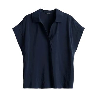 OPUS Top korte mouw - Dames - Blouses & Shirts - Blauw - Maat: XL