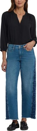 NYDJ Nydj Teresa Leopard Crest Wide Leg Jean