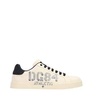 Dolce & Gabbana Off White Graphic Portofino Sneakers