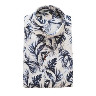 Xacus Overhemden, Heren, Beige, M, Linnen, shirt