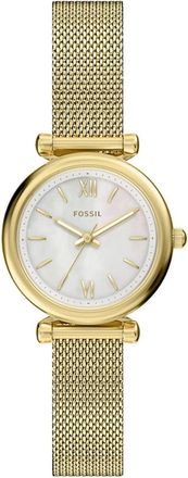 Fossil Womens Carlie Mini White Dial Watch
