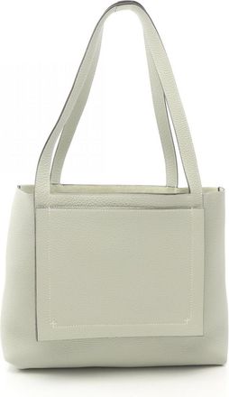 Herm&egrave;s Green Taurillon Clemence Leather Tote Bag (Pre-Owned)