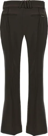 The Attico Womens Brown Virgin Wool Flared Pants