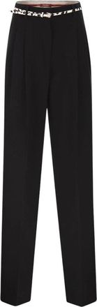 Max Mara Pleated Wide-Leg Tailored Broeken - Dames - Broeken - Zwart - XS - Leer - Broeken