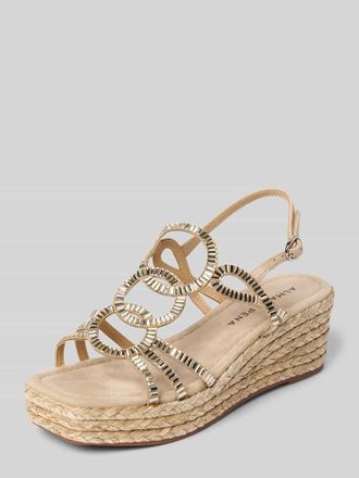 Alma En Pena Sandalette mit Plateausohle in Ecru, Gr&ouml;&szlig;e 39